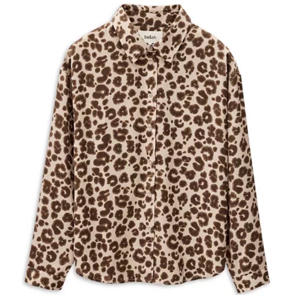 ba & sh leopard print blouse